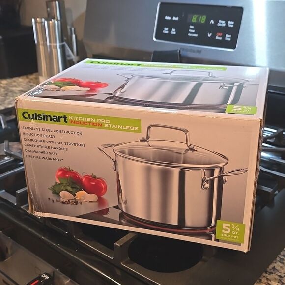Cuisinart Kitchen Pro Induction Stainless 5 3/4QT Soup Pot w/Lid - Picture 7 of 8